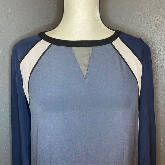 Rebecca Taylor Color block 100% Silk Blouse - Picture 3 of 9